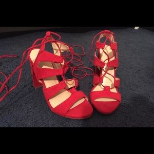 Wild Diva Red Heels Size 6
